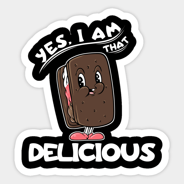 Chocolate Strawberry Vanilla Ice Cream Sandwich Foodie Lover Sticker by SWIFTYSPADE